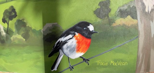 Scarlet Robin image on Holbrook Landcare Network Mural