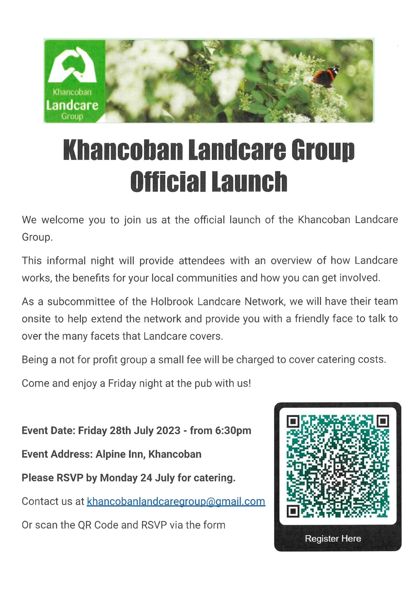 Khancoban Landcare Launch Poster